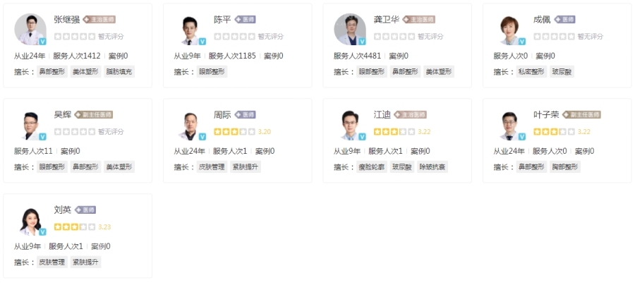 武汉同济医院整形美容科医生项目介绍
